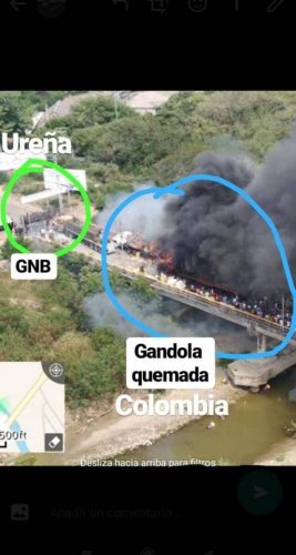 Gandola Quemada frontera venezuela colombia 2