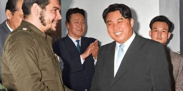 Presidente Kim Il Sung y Che Guevara