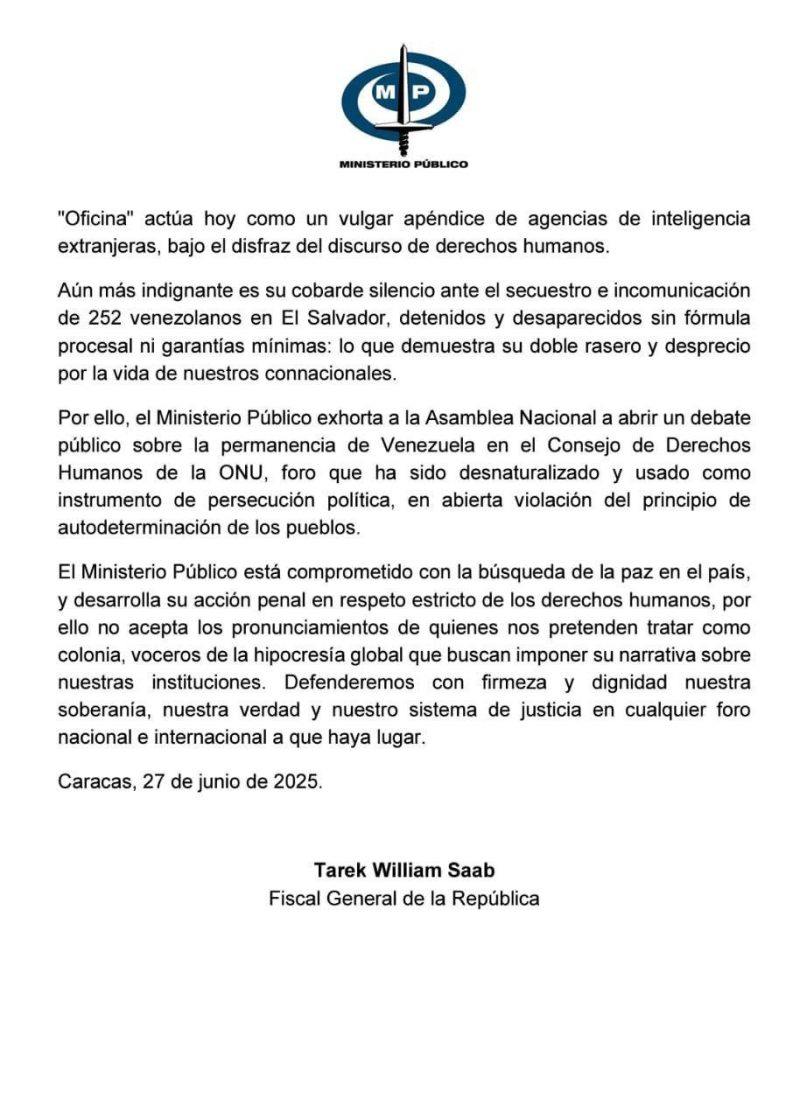 Venezuela rechaza declaraciones de Volker Türk 5 img 20250627 165527 7493303955029879836808