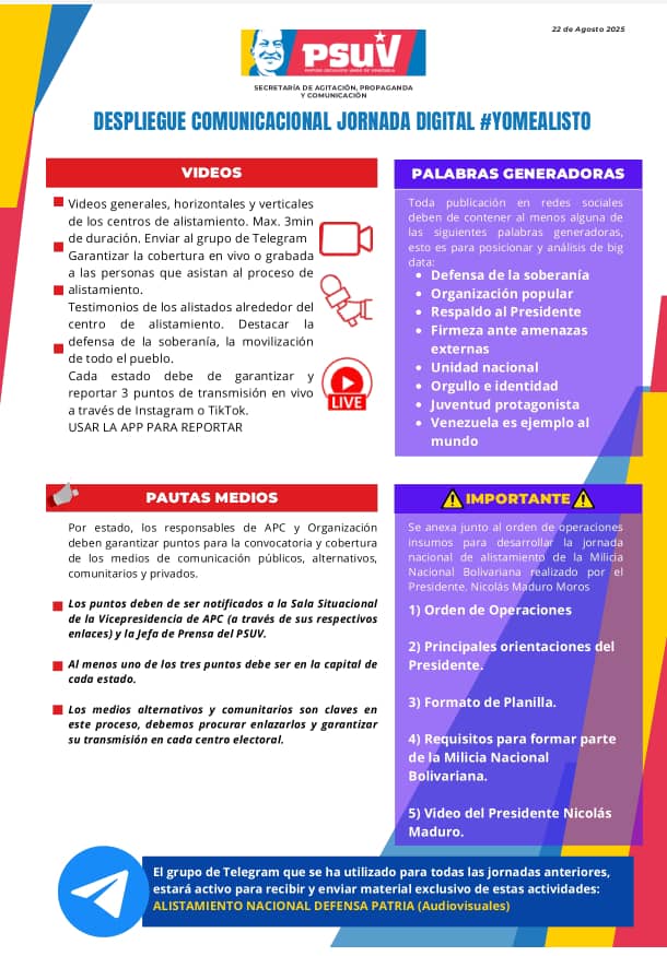 Venezuela se moviliza a la Jornada: "Llamado a Filas" 3 WhatsApp Image 2025 08 22 at 7.50.30 PM