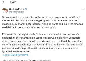 Gustavo Petro: «En la Patria de Bolívar no puede haber sujeciones serviles a extranjeros»