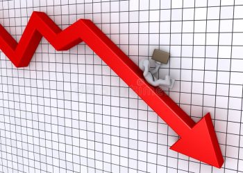 hombre de negocios que cae de grafico 51687071