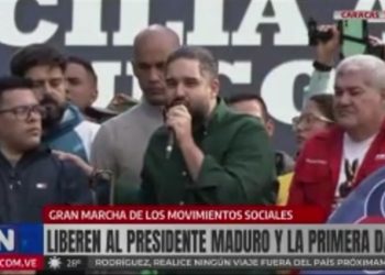Nicolás Maduro Guerra reafirma apoyo popular y unidad nacional exigiendo el retorno del presidente Maduro y la primera combatiente Cilia Flores