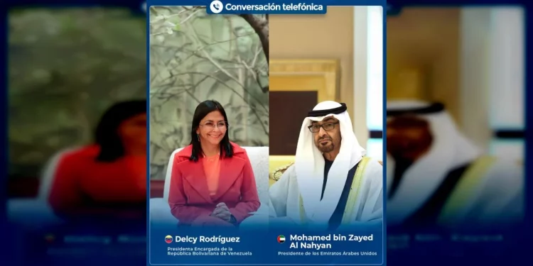 Presidenta encargada de Venezuela sostiene conversación telefónica con el Presidente de Emiratos Árabes Unidos