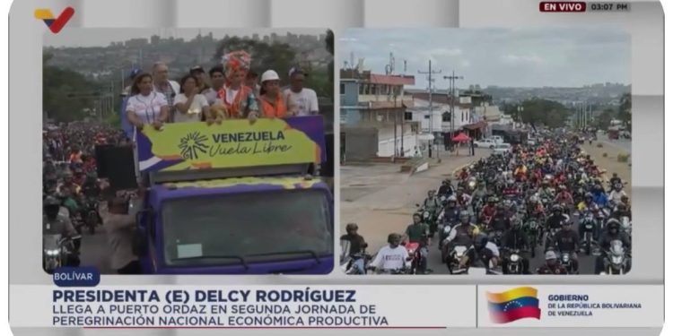 Presidenta (E) Delcy Rodríguez lidera Gran Peregrinación Nacional Económica-Productiva en Ciudad Guayana: “Cero bloqueo contra Venezuela”