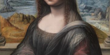 La Mona Lisa, o La Gioconda, es un óleo de Leonardo da Vinci (1503-1519) famoso por la enigmática sonrisa de la modelo, identificada probablemente como Lisa Gherardini.