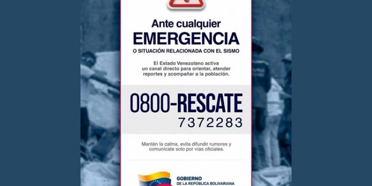 Presidente de la AN ratifica activación de línea 0800-RESCATE para reporte de desaparecidos tras sismos