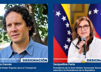 Presidenta Encargada Delcy Rodríguez designa a Francisco Garcés como Ministro de Transporte y a Jacqueline Faría como Presidenta de la Gran Misión Venezuela Renace