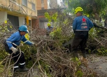 (+Videos) Brigadas de mantenimiento despliegan operativo de limpieza en Los Chaguaramos tras las recientes lluvias