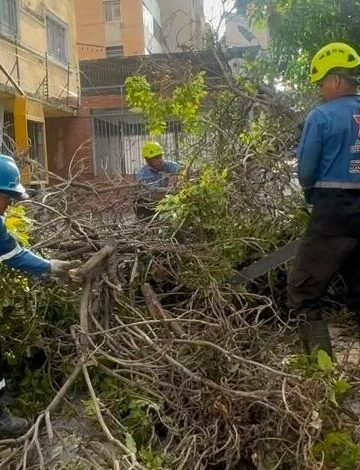 (+Videos) Brigadas de mantenimiento despliegan operativo de limpieza en Los Chaguaramos tras las recientes lluvias
