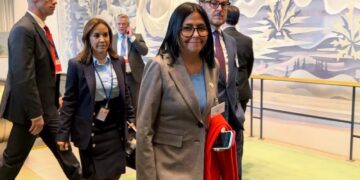 (+Video) Llegada de la presidenta Delcy Rodríguez a la Asamblea General de la ONU en Nueva York