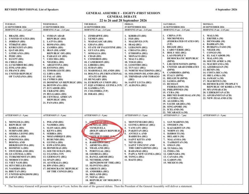 Presidenta Delcy Rodríguez figura en la lista oficial de oradores de la 81° Asamblea General de la ONU 2 IMG 20260919 111019 044