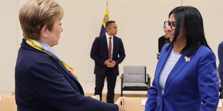 Presidenta Delcy Rodríguez sostiene encuentro en Nueva York con la directora gerente del FMI, Kristalina Georgieva