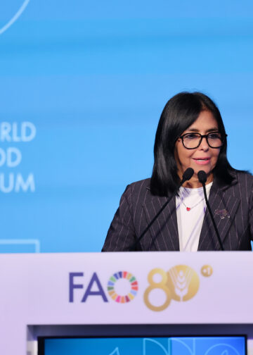 Presidenta Delcy Rodríguez anuncia en la FAO que la subalimentación en Venezuela bajó al 3 %