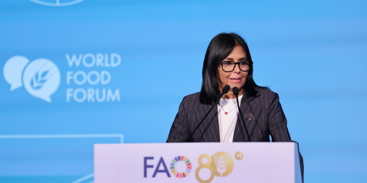 Presidenta Delcy Rodríguez anuncia en la FAO que la subalimentación en Venezuela bajó al 3 %