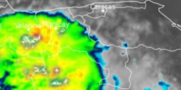 Sistema de precipitaciones avanza desde el suroeste hacia la Gran Caracas