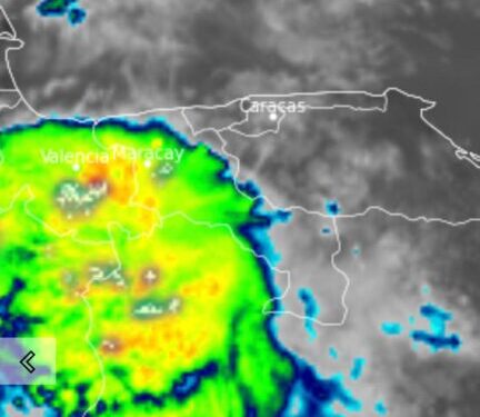 Sistema de precipitaciones avanza desde el suroeste hacia la Gran Caracas