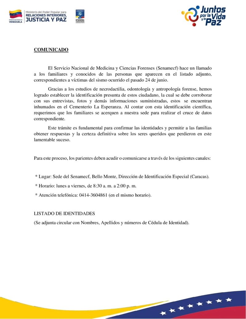 Senamecf cita a familiares de víctimas de los sismos para cotejo científico de identidades 2 WhatsApp Image 2026 10 09 at 2.45.40 PM